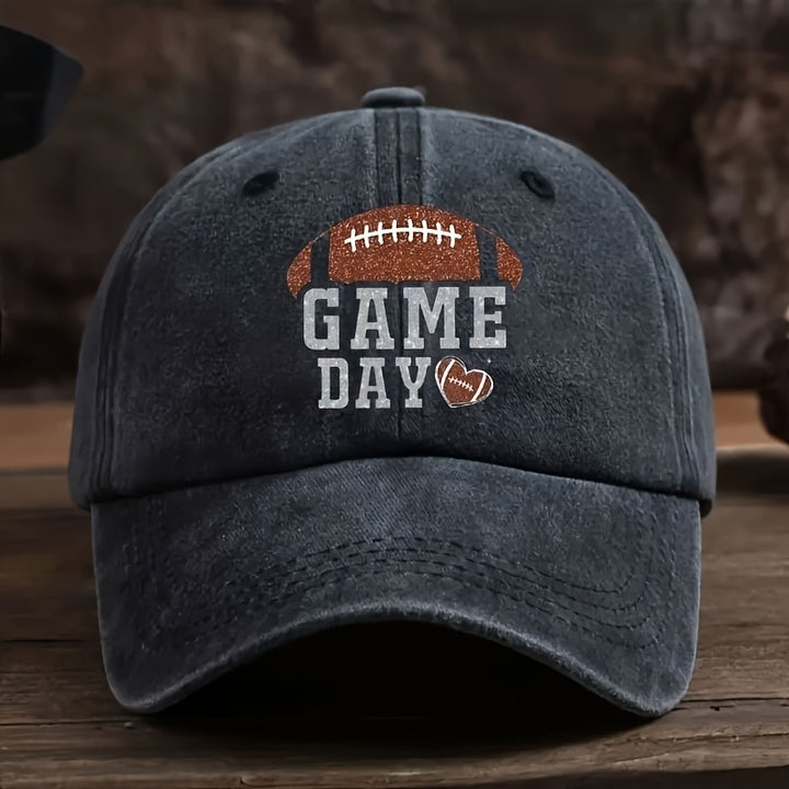 Gorra de Béisbol Estilo Trucker con Diseño de Fútbol para el Día del Partido - Gris Oscuro con Detalles en Naranja, Ajustable con Cierre Snapback, Unisex para Hombres y Mujeres, Regalo del Día de la Madre para Aficionados al Deporte, Gorra Deportiva Durad