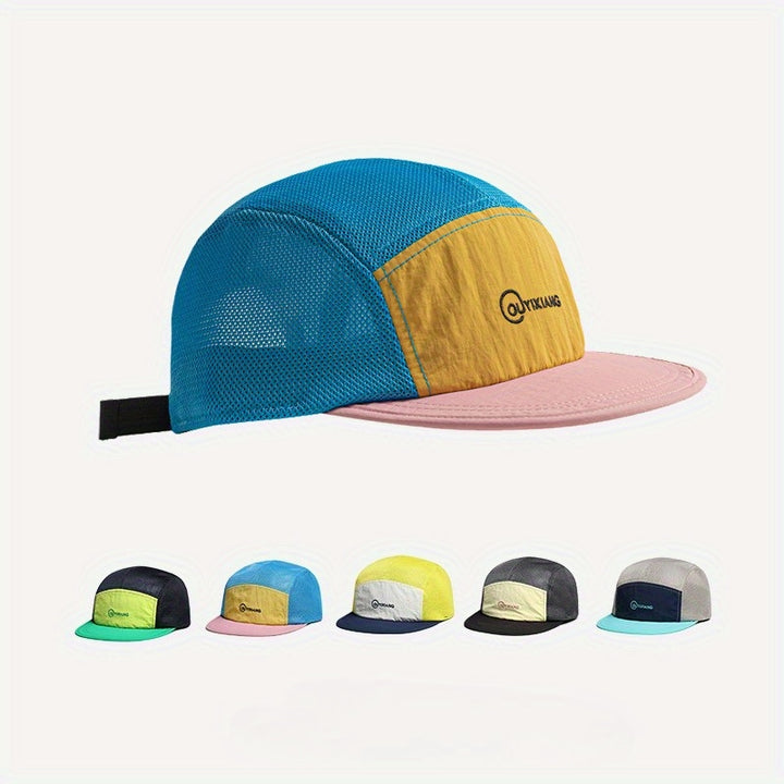 Gorra de Béisbol con Visera Plana y Contraste al Estilo Japonés para Hombres e Mujeres, Gorro Transpirable a la Moda Veraniega