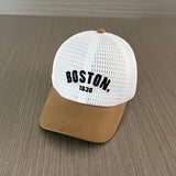 Boston 41.4metro Gorra de béisbol de malla blanca con ajuste de snapback - Ligera, transpirable y elegante para niños y adultos, sombrero de verano casual, ropa de cabeza casual | Gorra de snapback ajustable | Gorra ligera
