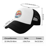 Gorra de béisbol Y2K California Beach Surfing Snapback para hombres y mujeres, tela de poliéster elástica mediana, estilo veraniego de surfista, lavable en máquina, plástico PVC - Blanco y Negro