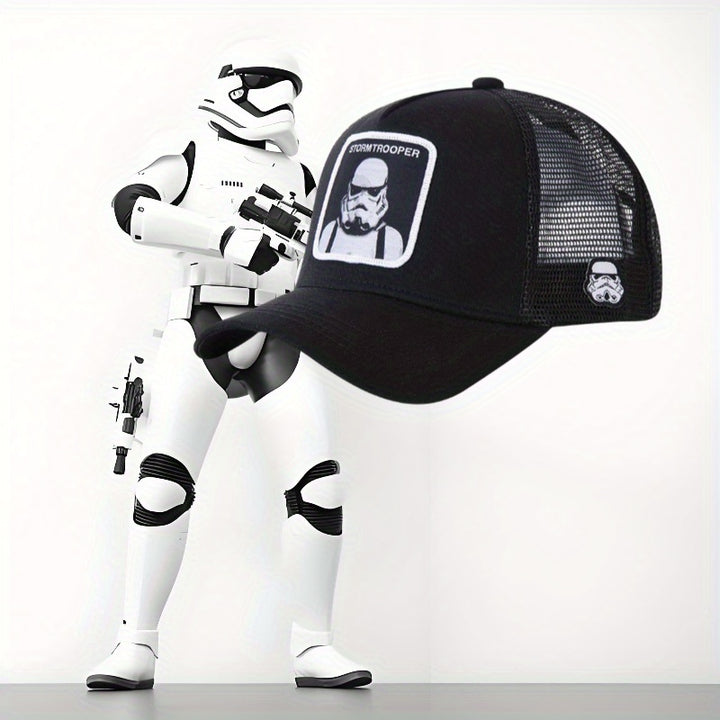 1pz Gorra de Béisbol STAR WARS Stormtrooper para Mujeres y Hombres - Sombrero Transpirable con Gráfico del Casco Blanco de Stormtrooper, Temática de Película, Gorro Casual para Exteriores, Solo Lavado a Mano, Regalo Perfecto para Aficionados, Mercancía de