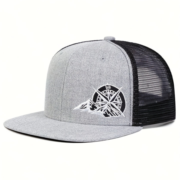 Gorra De Béisbol De Bordado De Brújula Gorra De Camionero De Malla De Moda Y Estilo Hip Hop Gorra Ajustable Y Ligera Con Broche Para Mujeres Y Hombres