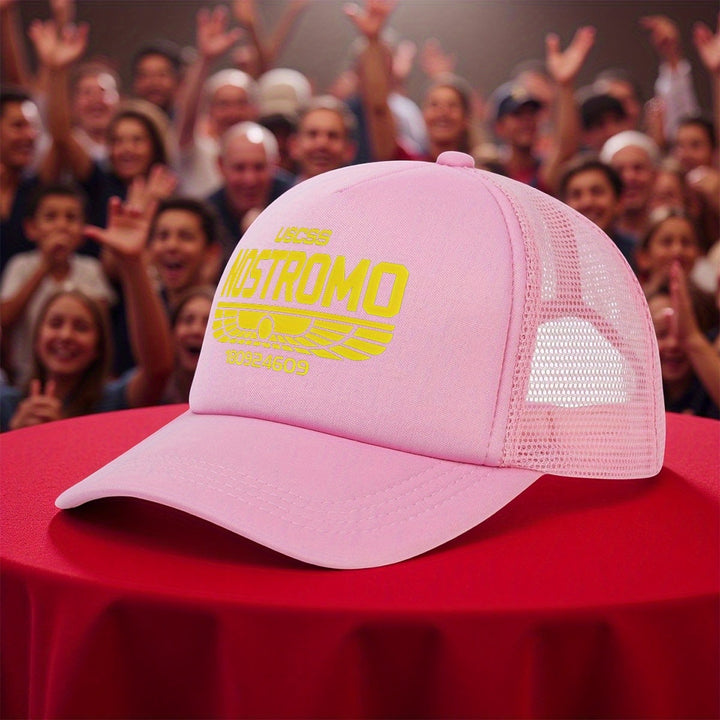 1 gorra de camionero para hombres con estampado de la película Nostromo Alien - Diseño icónico de ciencia ficción, gorra ligera y transpirable de poliéster para surf, viajes y uso casual - Ajuste clásico unisex, accesorio para todas las estaciones para fa