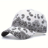 Hip Hop Paisley Print Gorra De Béisbol Unisex Negro Y Blanco Sombreros De Sol Casuales Ligeros Gorra De Papá Ajustable Para Mujeres Hombres