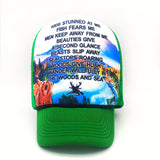 1pc Gorra Snapback de Malla Verde y Negra para Hombres, Altura Súper de 25.4 cm, Una Herramienta Asesina y Genial para Diversas Especies de Peces alrededor del Mundo. Es Muy Atractiva y Esencial para Deportes al Aire Libre, Pesca de Lubina y Caza