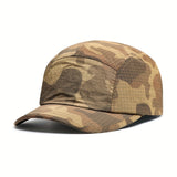 Gorra de Béisbol Ligera y Transpirable para Hombre con Diseño Camuflaje, Secado Rápido, Cinco Paneles, Ideal para Exteriores