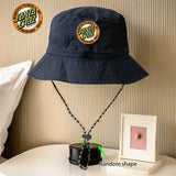 Gorra de Pescador Santa Cruz con Estampado de Círculos Naranja, Gorra Plegable para Senderismo y Pesca Deportiva---yfm003