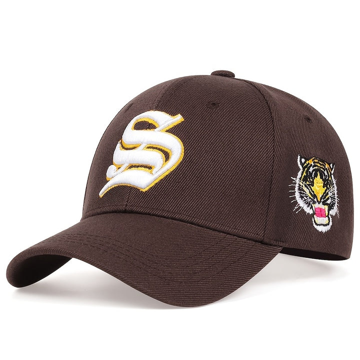 Gorra de Béisbol Ajustable para Hombre con Bordado de Tigre - Ligera, Protectora Solar, Sombrero Casual para Salidas de Primavera y Otoño