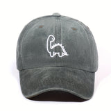 Gorra de Béisbol Ajustable con Dinosaurio Lindo - Transpirable, Lavable a Mano, Gorra de Papá de Poliéster con Visera Curva para Uso Casual