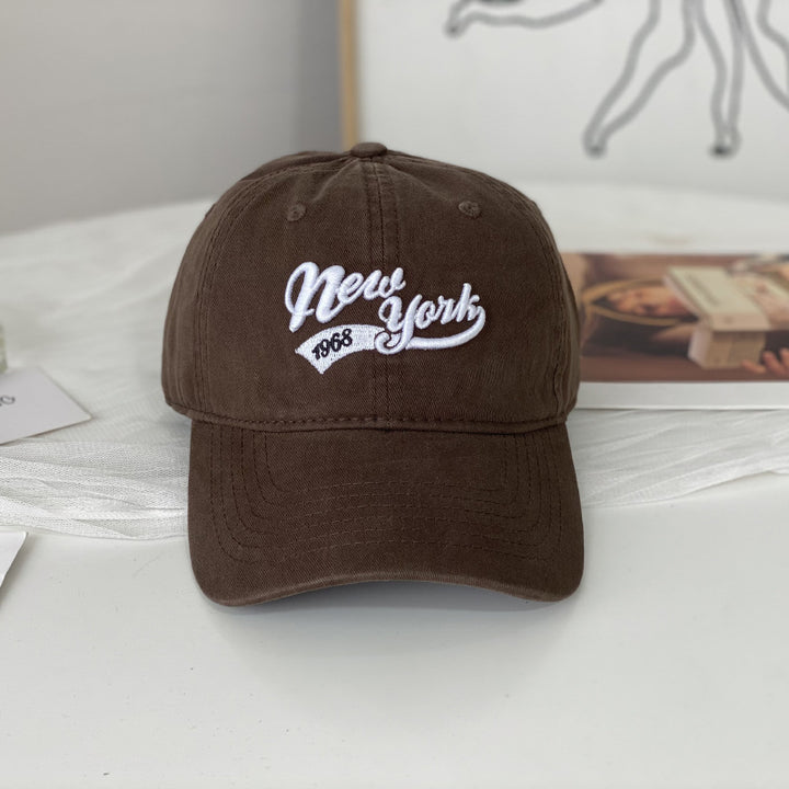 Gorra de Béisbol Bordada Americana para Hombres y Mujeres, Estilo Coreano Versátil con Visera Curva Snapback para Primavera/Otoño