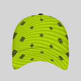 Gorra Snapback Ajustable Ligera con UPF - Verde Limón y Rayas Neon Amarillo para Hombres & Mujeres, Protección al Sol en Exteriores, Playa, Pesca o Casualidad – Gorra Unisex Transpirable de Secado Rápido