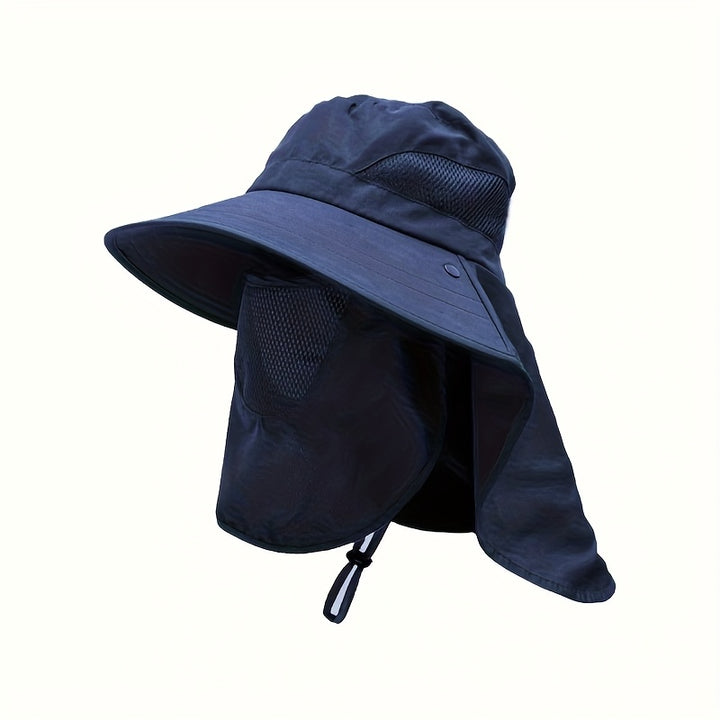 1 sombrero de verano con ala grande para cubrir la cara - Sombrero ancho para ciclismo, pesca y senderismo - Tela lavable a máquina, blanco, protección solar, accesorio neutro transpirable