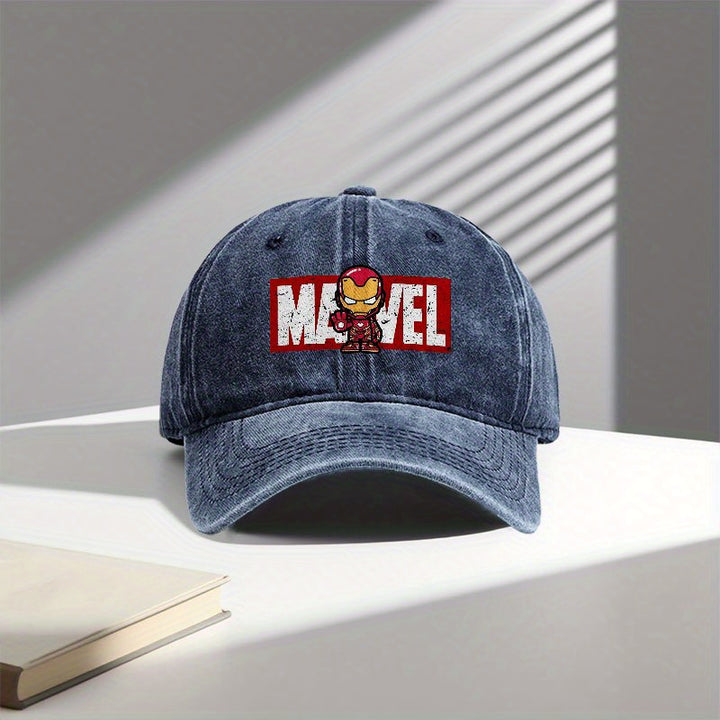 1pc Gorra de Béisbol Oficial de MARVEL con Logo de Iron Man y Diseño de Traje Rojo/Dorado para Hombres y Mujeres - Gorra Ajustable de Protección Solar con Emblema Icónico de Superhéroe, Ideal para Fans de Marvel, Fiestas y Actividades al Aire Libre