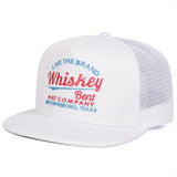 1-Pack Gorra de Béisbol WHISKEY BENT para Hombre - Ligera y Transpirable con Malla Ajustable Snapback, Dos Tonos /Blanco con Logo, Sombrero Casual para Primavera/Otoño, Playa y Estilo Urbano, Accesorio de Ocio