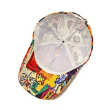 Gorra de béisbol con graffiti hip hop para mujer - Snapback ajustable, gorra urbana ligera con gráficos de graffiti, lavable a máquina para conciertos, festivales, uso diario - Ajuste casual sin elasticidad, accesorio para festivales, equipo para conciert