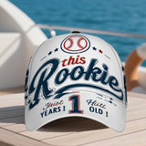 1pc Gorra Ajustable Snapback de Poliéster con Diseño Completo, Estampado Vibrante, Ideal para Deportes, Running y Moda Urbana - Celebración de Cumpleaños Rookie 2D