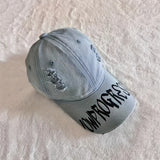 Gorra de Béisbol Unisex con Diseño Moderno y Estilo Pato, Letras Desgastadas para Verano