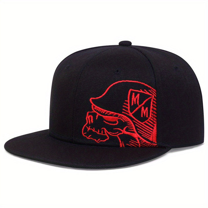 Gorra de béisbol ajustable unisex con bordado de calavera, estilo hip hop, para hombres y mujeres