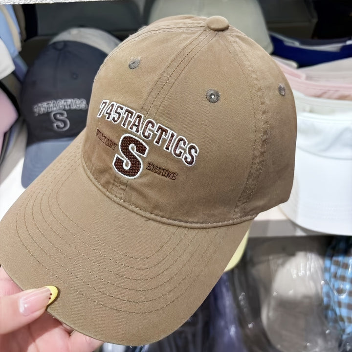 Gorra Unisex - Azul Marino con Letras 'Tactics' en Negrita, Cierre Ajustable Snapback, Ligera y Lavable para Pesca, Uso Diario, Parejas - Gorra Casual de Moda Urbana, Diseño Bordado, Construcción Duradera, Ideal para Actividades al Aire Libre