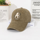 Gorra de béisbol unisex con bordado de la letra A - Gorra ligera de streetwear con visera ajustable, diseño transpirable de seis paneles y visera curva para hombres y mujeres, outfits casuales y formales (Negro, Marrón, Azul Marino, Gris, Blanco), accesor