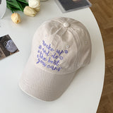 Gorra de Béisbol Ligera Lavada con Letras Bordadas para Mujer - Estilo Retro Americano Vintage Ajustable con Cierre Snapback, Elástica y Transpirable para Protección Solar en Verano
