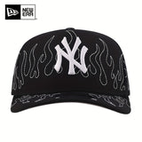 Gorra de béisbol New Era negra con visera curva y bordado NY - Snapback ajustable, poliéster ligero, diseño deportivo para hombres y mujeres, sombrero unisex para parejas, gorra de béisbol