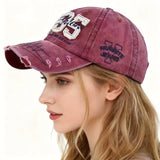 Gorra de béisbol unisex bordada 1985 para 5 estaciones, gorra de béisbol retro con letras, diseño de parche con agujeros, ideal para amantes de la moda, regalo de vacaciones, ligera, ajustable, lavada, a rayas, artesanía de bordado, tema de ocasión, la...