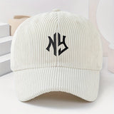 Gorra de Pana Bordada con Letras NY Unisex, Gorro Grueso y Suave para Mujer Moda Primavera-Otoño Hombres y Damas, Beanie Casual Cálido al Aire Libre Estilo Urbano Hip-Hop Talla Ajustable