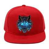 1 Gorra Hip-Hop con Estampado de Lobo Tribal, Moda Urbana Y2K para Deportes al Aire Libre, Gorra de Béisbol con Visera Plana Ajustable Unisex, Gorra de Visera Plana, Ropa Casual, Streetwear Urbano, Gorra Streetwear, Sombrero de Moda, Tejido Duradero, Gorr
