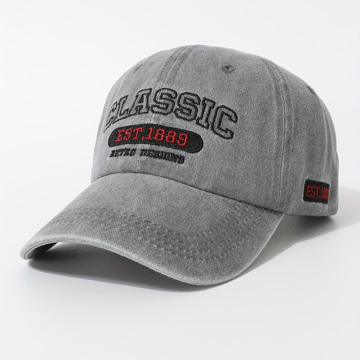1 Gorra de béisbol bordada con letras digitales para hombres y mujeres, deportes al aire libre, ciclismo, pesca y senderismo