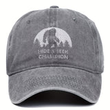 Gorra de béisbol curvada estilo hippie, bordada con el campeón de las escondidas, gorra de camionero de algodón desgastado, gorra snapback para deportes casuales al aire libre