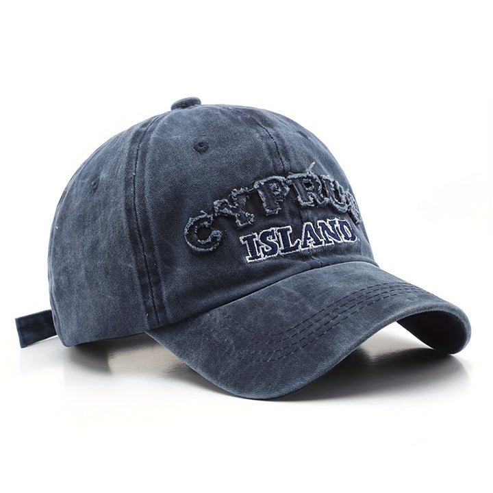 Gorra de Béisbol Retro Lavada y Desgastada con Parche CYPRUS, Sombrero Duckbill Sencillo y Casual para Deportes al Aire Libre