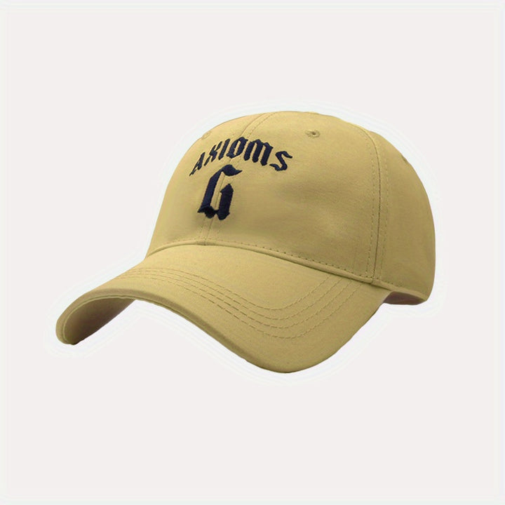 Gorra de béisbol para mujer y hombre - Gorra ajustable con G-Letra, marrón/beige/azul marino/negro, ligera y suave para deportes, eventos diarios y formales - Diseño paquetero para almacenamiento fácil, ropa de cabeza al aire libre, elegante, duradera, mo