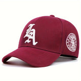 Gorra Snapback Unisex 100% Acrílica con Bordado de LA para Hombres y Mujeres, Ajustable Ligera Gorra de Béisbol Casual con Diseño de Alfabeto, Lavable a Mano Sombrero de Moda para Protección Solar