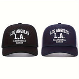 1 gorra de béisbol unisex bordada Los Angeles L.A. California, gorra deportiva de poliéster con recubrimiento de PVC, tela sin estirar, que aumenta el calor, plástico ABS, lavado a mano o en seco, para eventos de fútbol, Navidad - estilo moderno de cam...
