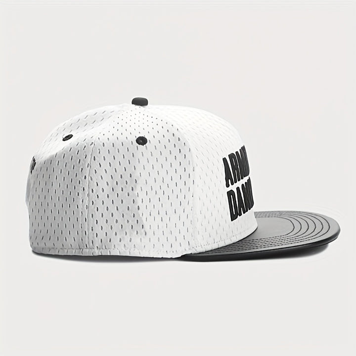 Gorra de Béisbol Universitaria Blanca con Letras - Estilo Casual y Académico con Diseño de 'A' y 'D' (para monogramas de atletas), Gorra de Poliéster Duradera para la Vida en el Campus y Atuendos Informales