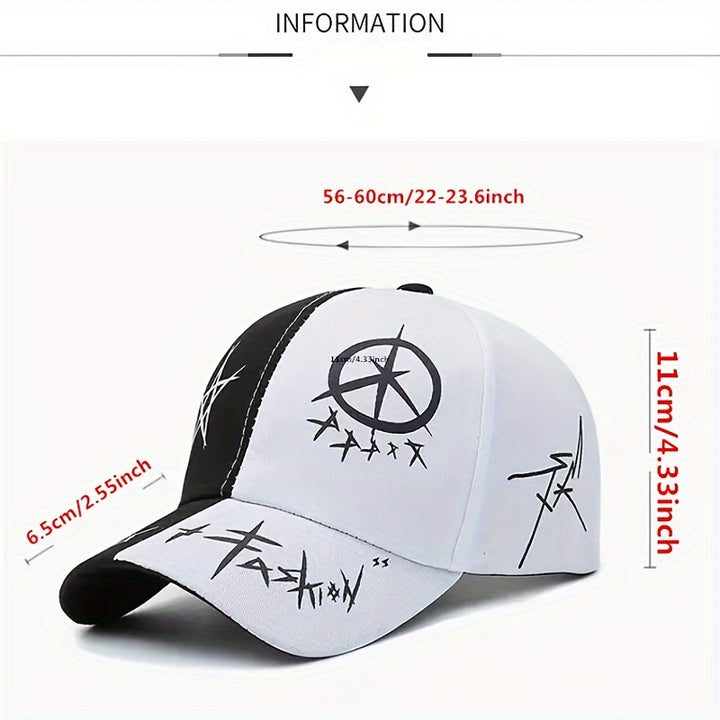 1 pieza, gorra de béisbol ajustable transpirable, con sombrilla Unisex con patrón de moda para deportes al aire libre
