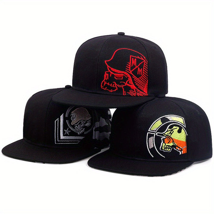 Gorra de Béisbol Deportiva para Hombre 2023 - Cierre Snapback, Diseños Geométricos y Calavera Moderna, Paneles Transpirables para Senderismo, Ciclismo y Uso Casual (/Rojo/Blanco)