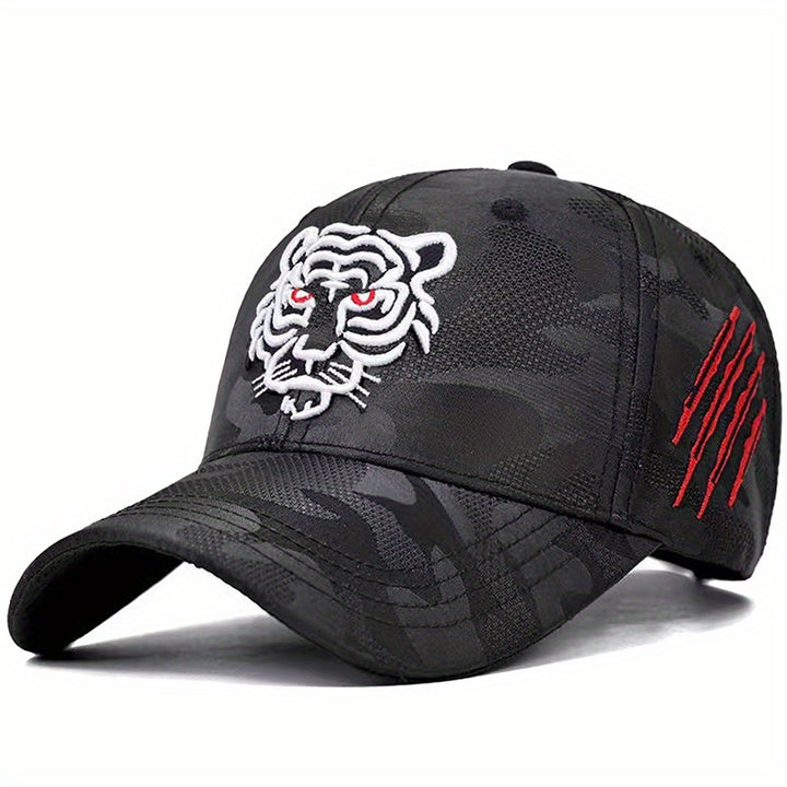 Gorra De Béisbol Unisex Con Bordado De Tigre, Sombreros Deportivos Tácticos De Camuflaje Para Papá, Sombrero Ligero Ajustable Para El Sol Para Mujeres Y Hombres