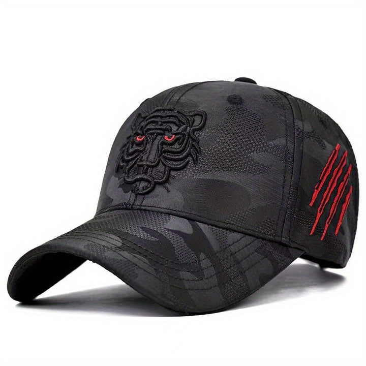 Gorra De Béisbol Unisex Con Bordado De Tigre, Sombreros Deportivos Tácticos De Camuflaje Para Papá, Sombrero Ligero Ajustable Para El Sol Para Mujeres Y Hombres