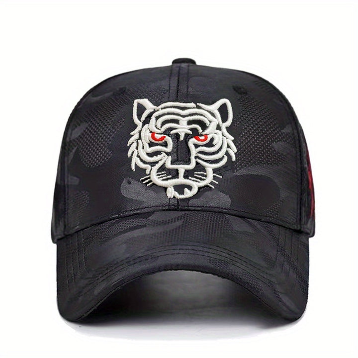 Gorra De Béisbol Unisex Con Bordado De Tigre, Sombreros Deportivos Tácticos De Camuflaje Para Papá, Sombrero Ligero Ajustable Para El Sol Para Mujeres Y Hombres