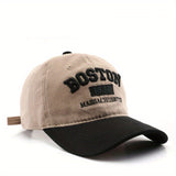 Gorra de Béisbol Bordada Boston 1630 con Bordado Boston 1630, Ajustable Snapback, Gorra Retro Ligera para Hombres, Viajes al Aire Libre, Uso Casual, Eventos Navideños - Gorra Unisex Sin Elástico
