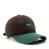 Gorra de Béisbol Bordada Boston 1630 con Bordado Boston 1630, Ajustable Snapback, Gorra Retro Ligera para Hombres, Viajes al Aire Libre, Uso Casual, Eventos Navideños - Gorra Unisex Sin Elástico