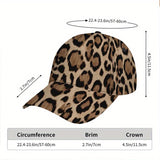 1 gorra de béisbol ajustable con estampado vibrante de leopardo 2D - Snapback con diseño de cuerpo completo, ideal para deportes, running y moda urbana al aire libre