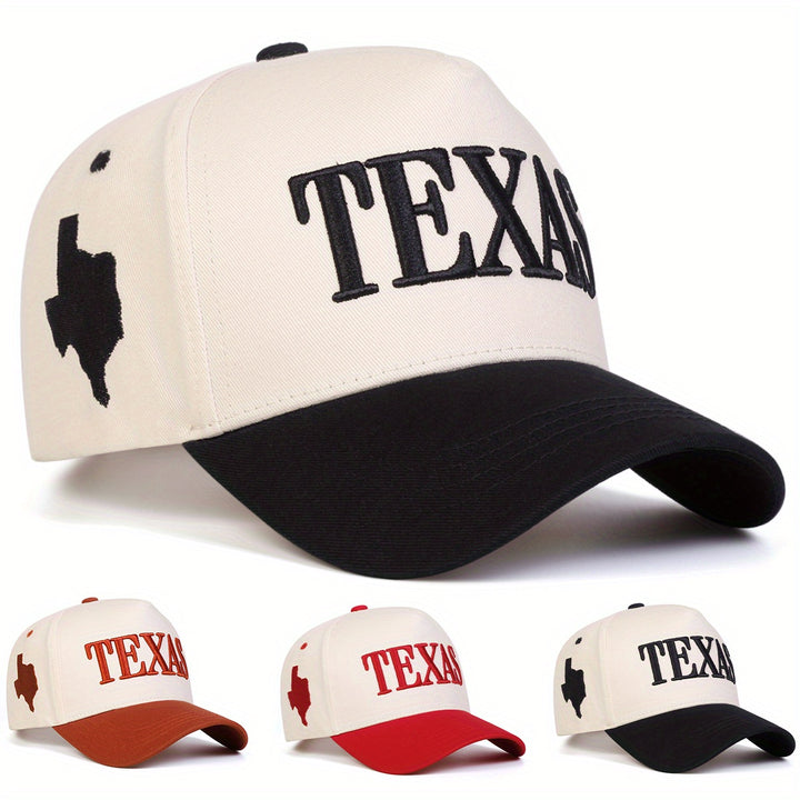 1 Gorra TEXAS para Hombre, Ajustable de Cinco Paneles, Ideal para Deportes y Vacaciones en Primavera/Otoño o Playa