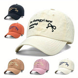 Gorra de béisbol con lazo bordado - Ligera, transpirable, ajuste ajustable para mujeres | Ideal para actividades al aire libre y regalos
