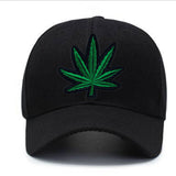 1 gorra de béisbol ajustable Fasokoo negra con bordado de hoja verde, estilo urbano, poliéster transpirable, ideal para deportes al aire libre y regalos, gorra de béisbol unisex