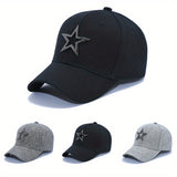 Gorra De Béisbol Con Estrella Hueca, Simple Y Versátil, Unisex, Con Visera Ajustable Y Protección Solar, Estilo De Gorra De Papá