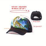 Gorra de Camionero Ajustable con Malla y Bordado de León, Gorra Snapback Transpirable para Deportes al Aire Libre y Fiestas en la Playa - Blanca o Negra