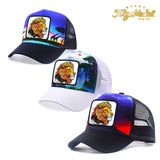 Gorra de Camionero Ajustable con Malla y Bordado de León, Gorra Snapback Transpirable para Deportes al Aire Libre y Fiestas en la Playa - Blanca o Negra